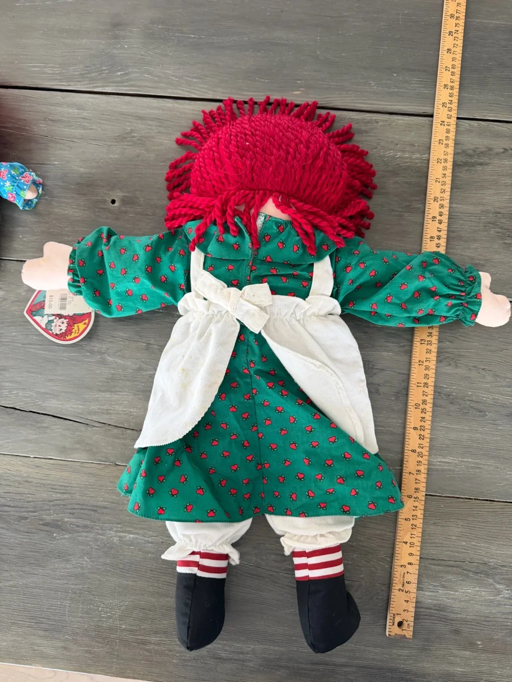 Hasbro 24” Raggedy Ann Doll in Green Dress with Red Yarn Hair